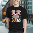 Just A Girl Who Loves Books Reading Cute Bookworm Girls Kids Graphic Youth