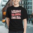 Literacy And Justice For All Book Lover Graphic Youth