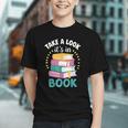 Take a Look It's In a Book Teacher Reading Apparel Graphic Youth