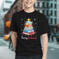 Merry Bookmas Book Christmas Tree Lights Xmas Men Women Kids Graphic Youth