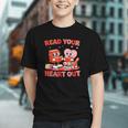 Read Your Heart Out Valentine Reading Book Girl Kid Teacher Graphic Youth