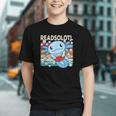 Readsolotl Blue Kawaii Axolotl Book Lover Reading Retro Graphic Youth Readsolotl Blue Kawaii Axolotl Book Lover Reading Retro Graphic Youth
