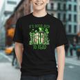 Retro Book Lucky Reading Teacher St Patrick's Day -Adults Small Cotton Blend Polyester Blend Short Sleeve Graphic Youth