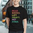 Retro Read Books Lift Heavy Pet Dogs Gym Book Lover Graphic Youth