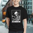 Tarot Card Shirt The Reader Tarot Skeleton Reading Book Graphic Youth