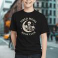 Tired Moms Book Club Skeleton Reading Books Moon Graphic Youth
