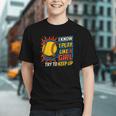 Women's Girls Softball Play Like A Girl Comic Book Pop Art Graphic Youth
