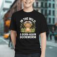 Women's Wild About Reading Book Reader Lion Zoo Animals Kids Graphic Youth