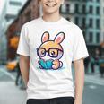 Adorable Book Lover Rabbit With Reading Glasses Cute Premium Graphic Youth Adorable Book Lover Rabbit With Reading Glasses Cute Premium Graphic Youth