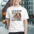 Basset Hound Dog Breed Life Is Better With Books And a For Men Women Girls Kids Graphic Youth