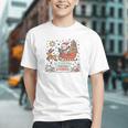 Book Lovers Winter Sleighing Through Stories Tee Premium Tri-Blend Graphic Youth
