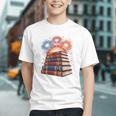 Books Fireworks 4th Of July Bookworm Patriotic Reader Graphic Youth