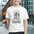 Cats Plants And Books Shirt Plant Lover Gardening Graphic Youth