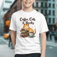 Coffee Cats And Books Lover For Women & Girls Coffee Graphic Youth
