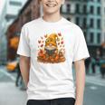 Cute Autumn Gnome Reading Pumpkin Book Lover Graphic Youth