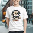 Cute Panda Reading Book Under Moon Bookworm Coffee Lover Graphic Youth