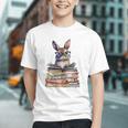 Cute Reading Bunny With Glasses Books Bookworm Reader Book Premium Tri-Blend Graphic Youth
