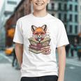 Fox Read Books Be Kind Stay Weird Reader Cute Nerd Bookworm Graphic Youth