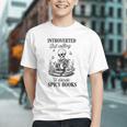 Introvert Read Spicy Books Lover Bookworm Skeleton Reading Graphic Youth