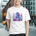 Just A Girl Who Loves Dragons And Books Cute Dragon Reading Premium Tri-Blend Graphic Youth