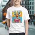 Love Reading And Giraffes Cute Giraffe Reading Book Lovers Graphic Youth