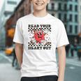 Read Your Heart Out Teacher Valentines Book Lover Graphic Youth