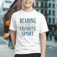 Reading Is My Favorite Sport Literary Book Lover Typography Graphic Youth
