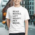Retro Gym Book Lover Read Books Lift Heavy Pet Dogs Graphic Youth