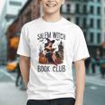 Salem Witch Book Club Bookish Retro Halloween Cat Graphic Youth