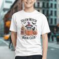 Salem WItch Book Club Halloween Raccoon Witch Reading Book Graphic Youth Salem WItch Book Club Halloween Raccoon Witch Reading Book Graphic Youth