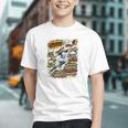Softball Outfielder Best Traits Brave Retro Comic Book Art Premium Tri-Blend Graphic Youth