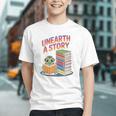 Unearth A Story Cute Turtle Reading Books Librarian Graphic Youth