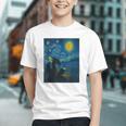 Van Gogh Starry Night Fantasy Reader Dragon Reading Book Graphic Youth