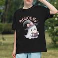 Boo Ghost Books Coquette Bow Halloween Women School Teacher Graphic Youth