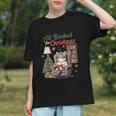 All Booked For Christmas Cute Bookish Cat Lover Graphic Youth