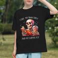 I Like My Books Spicy And My Coffee Icy Skeleton Graphic Youth