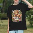 Bookworm Cute Highland Cow Reading Book Graphic Youth