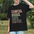 Camera Books Cats And Coffee Lover Photography Men Women Graphic Youth