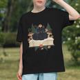 Cat On Open Book Mushrooms Ferns Dark Academia Graphic Youth