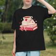 Cute Books And Coffee Crochet Valentines Day Tee For Couples Graphic Youth