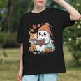 Cute Cozy Ghost Reading With Cat Book Lover Autumn Fall Graphic Youth