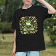 Cute Floral Frog Book Reading Graphic Youth