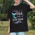 Cute Mermaid Librarian Teacher Dive Into A Good Book Reading Graphic Youth
