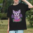 Cute Pastel Goth Bat Reading Book Graphic Youth