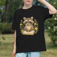 Cute Raccoon Reading Book Flowers Floral Graphic Youth Cute Raccoon Reading Book Flowers Floral Graphic Youth
