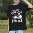 Easily Distracted By Cats And Books Cute Cat And Book Lovers Graphic Youth Easily Distracted By Cats And Books Cute Cat And Book Lovers Graphic Youth