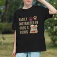 Easily Distracted By Dogs And Books Pets Books Lovers Graphic Youth