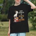 Easily Distracted By Goats And Books Goats And Book Reading Graphic Youth