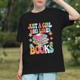 Just A Girl Who Loves Books Reading Cute Bookworm Girls Kids Graphic Youth