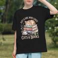 Just A Girl Who Loves Cats And Books Reading Librarian Graphic Youth Just A Girl Who Loves Cats And Books Reading Librarian Graphic Youth